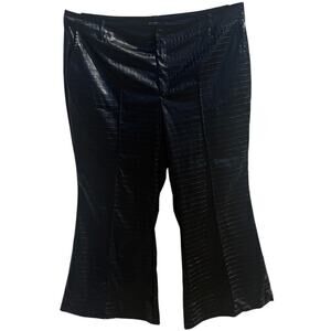 NEW Pretty Little Thing Womens SZ 26 Plus Black Faux Leather croc embossed pant